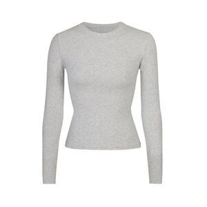 skims cotton jersey long sleeve tshirt- CREW NECK